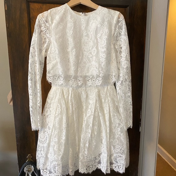 ASOS | Dresses | Asos Crop Top Lace Mini Wedding Dress | Poshmark